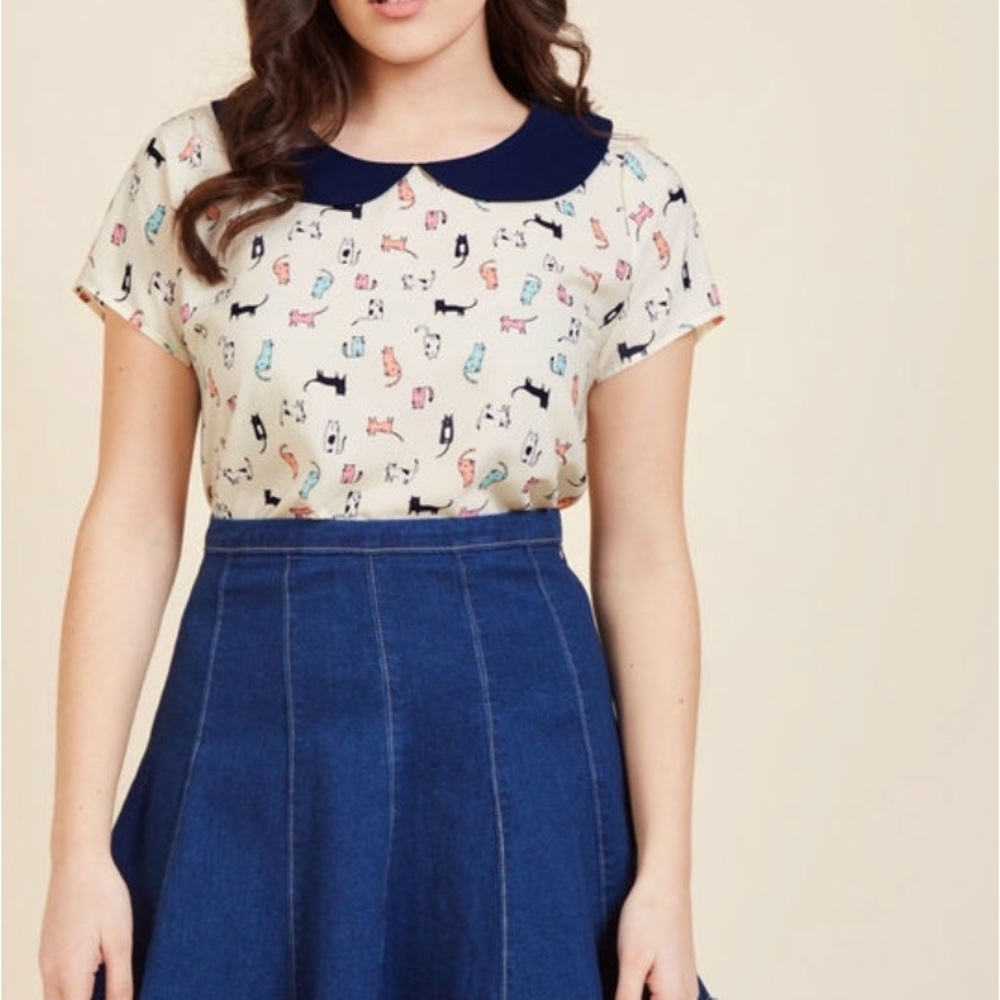 ModCloth Cat Blouse